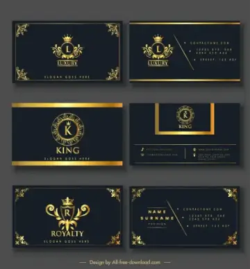 business card templates elegant luxury royal elements decor