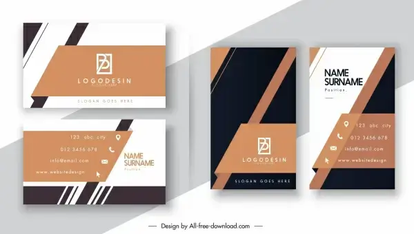 business card templates elegant modern abstract flat decor