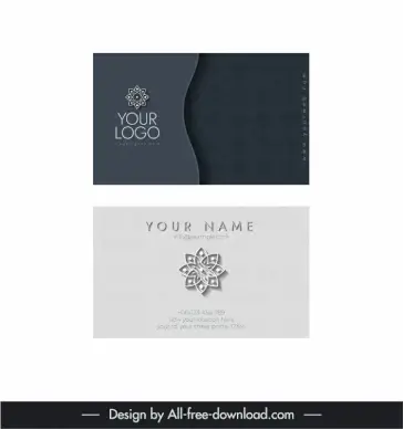 business card templates elegant modern flower logo curves decor