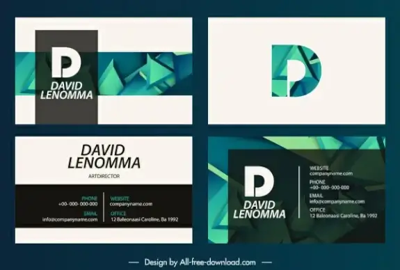 business card templates modern 3d shapes decor