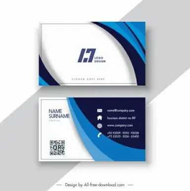 business card templates modern contrast dynamic swirled decor