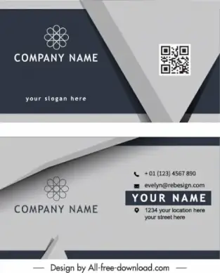 business card templates modern silver 3d design