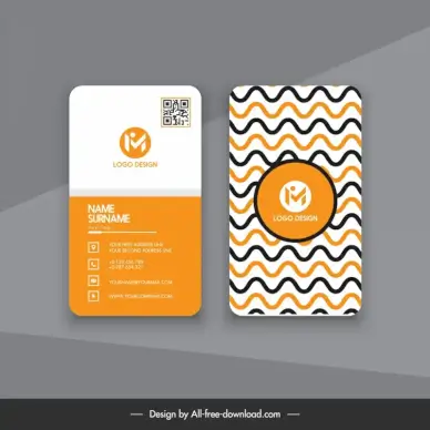 visiting card business cards  templates repeating waving curves decor