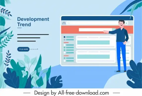 business concept background staff leaves web interface sketch