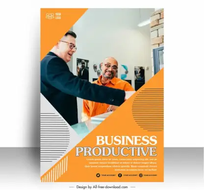 business corporation poster templates modern design business people decor