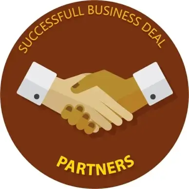 business deal concept with partners hanshake illustration