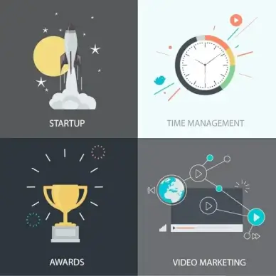 business development elements isolation with various symbols