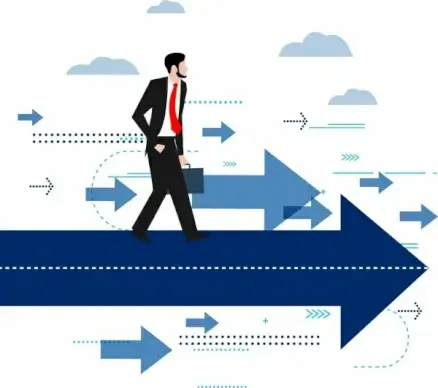 business direction background businessman icon arrows decoration