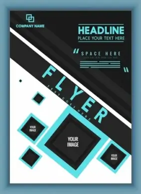 business flyer background modern black blue geometric design