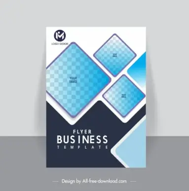 business flyer cover template flat geometric checkered decor