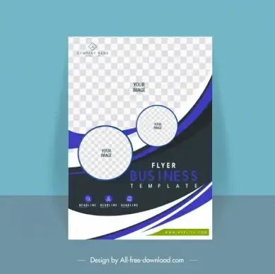 business flyer template checkered decor elegant modern contrast