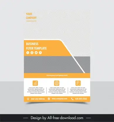 business flyer template elegant checkered geometry