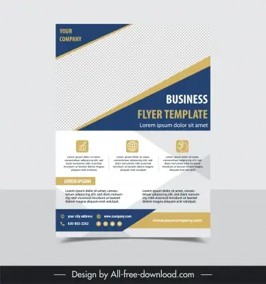 business flyer template elegant checkered geometry decor