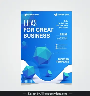 business flyer template elegant dynamic 3d geometry 