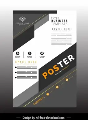 business flyer template modern flat design