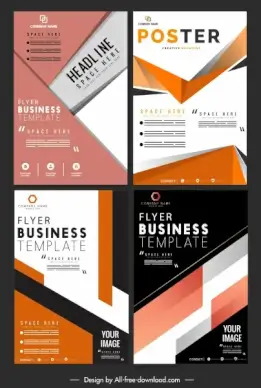 business flyer templates abstract modern technology decor