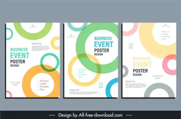 business flyer templates collection colorful circles layout