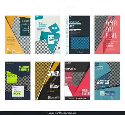 business flyer templates collection elegant geometric design 