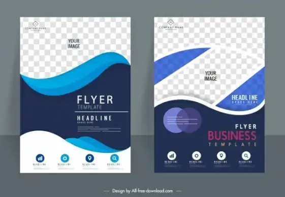 business flyer templates modern checkered swirled decor