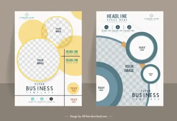 business flyer templates modern circles checkered decor