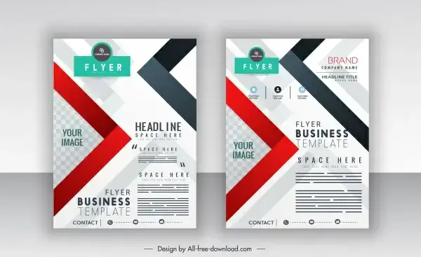business flyer templates modern colorful flat decor