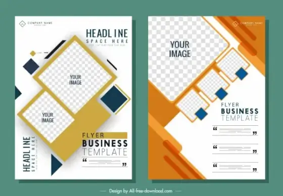 business flyer templates modern flat geometric decor
