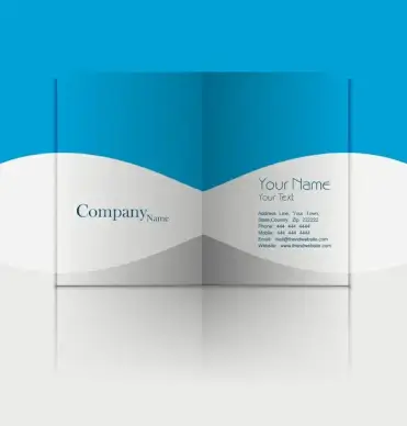 business fold flyer professional template with corporate brochure or card presentation design