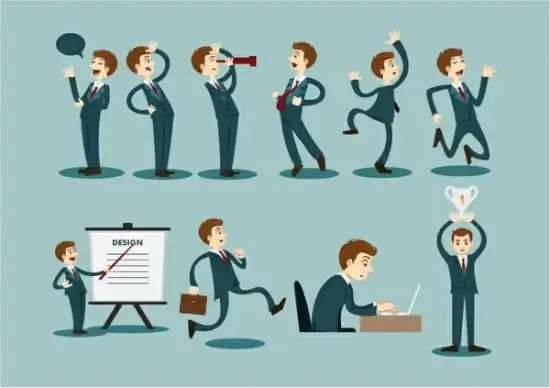 business icons design with businessman gestures illustration