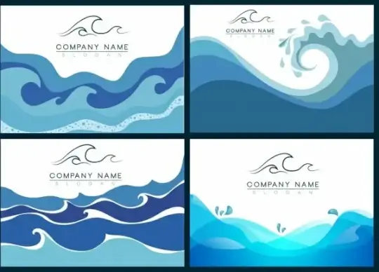 business identity decorative sets waves decoration