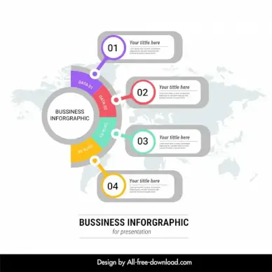 business infographic chart for presentation template geometry sketch world map decor