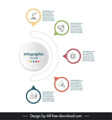 business infographic design elements curved round navigation design 