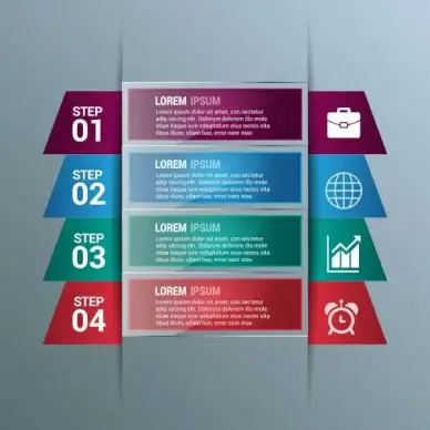 business infographic design glossy colored style