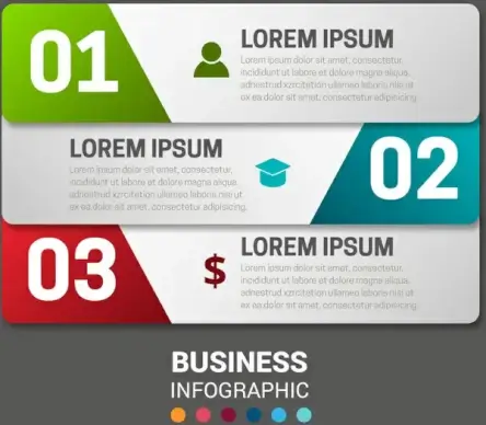business infographic design with horizontal banners arrangement