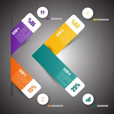 business infographic design with tickets arrangement and percentage