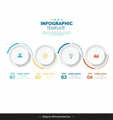business infographic template elegant circles curves symmetry 