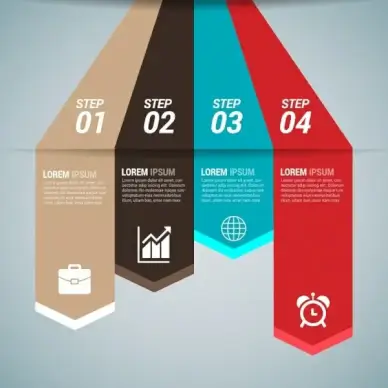 business infographics design colorful arrows lines 3d style