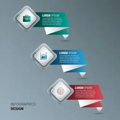 business infographics design element colored origami design