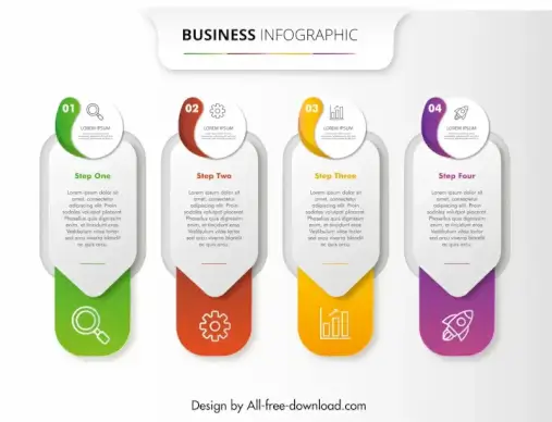  business infographics template modern vertical tab bar