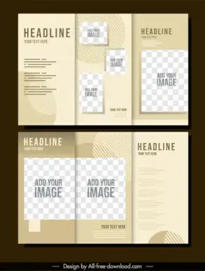 business leaflet template elegant checkered decor trifold shape