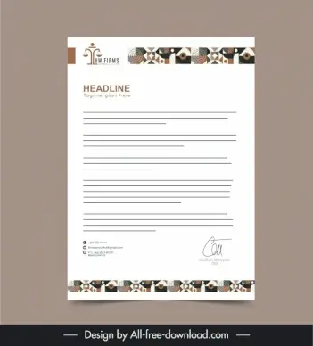 business letterhead template elegant abstract decor