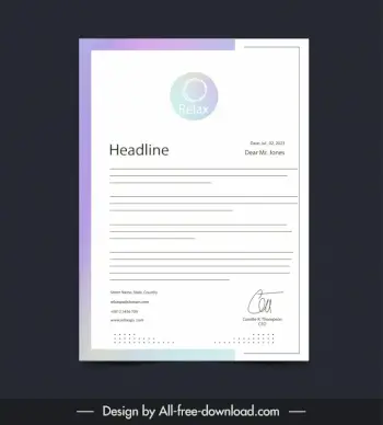 business letterhead template elegant plain decor