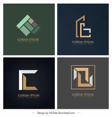 business logo templates colored modern flat geometric design