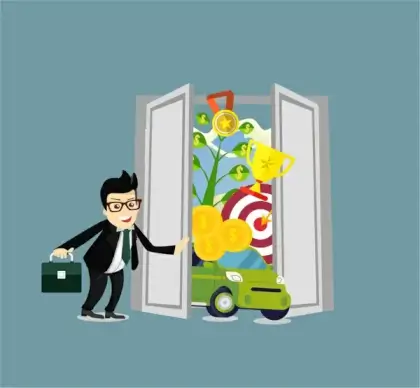 business opportunities vector illustration with achievements