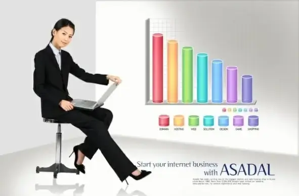 business people data chart psd layered 5
