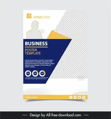 business poster template elegant checkered 