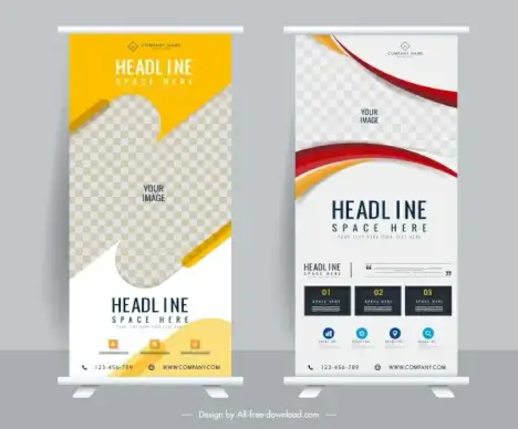 business poster templates elegant modern colorful standee shape