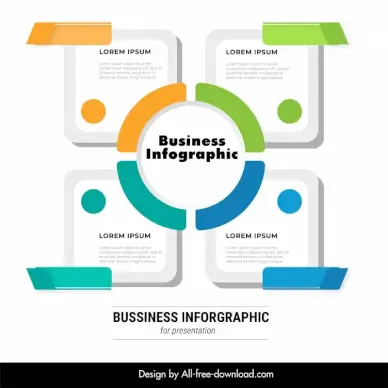 bussiness infographic chart for presentation template modern elegant symmetric geometric decor 