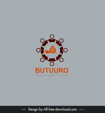 butuuro logo template symmetrical circle decor silhouette hand money bag sketch