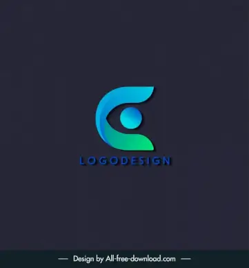 c and sun 3d and minimalist logo template modern contrast stylized text design