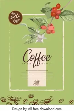 cafe advertising poster retro design natural botany sketch
